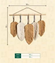 Clife Macrame Wall Hanging Leaves-SIZE-IBT5050MSMCM000050