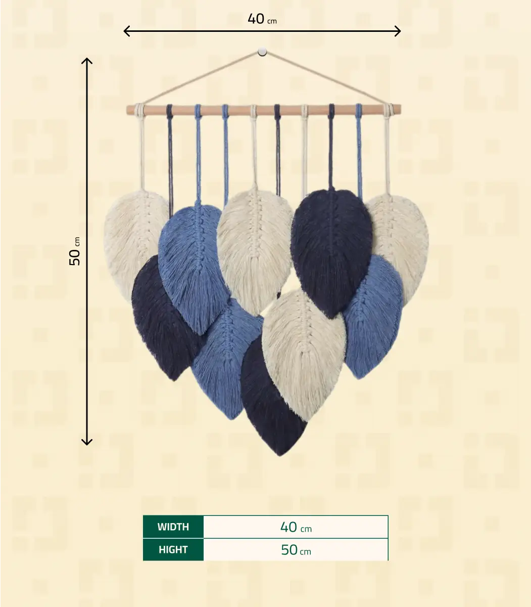 Macrame Wall Hanging Leaves-SIZE-IBT4050MSMMW000042