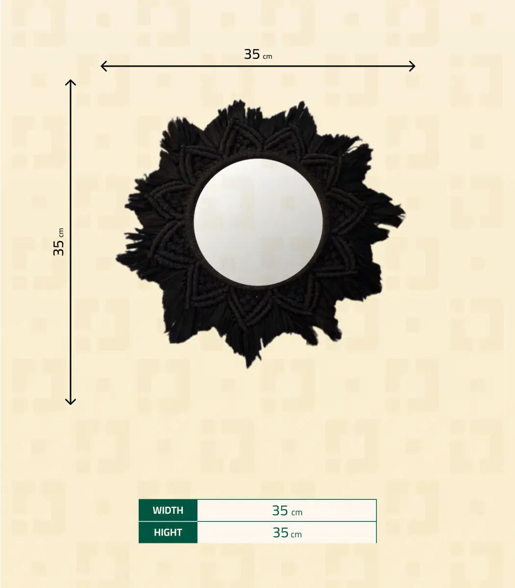 Macrame Wall Hanging Mirror -SIZE-IBT3535BSMMW000096