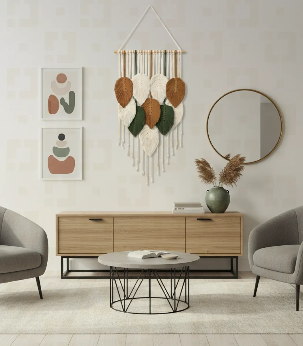 Macrame wall hanging Leaves-02-IBT4075WSMMW000009