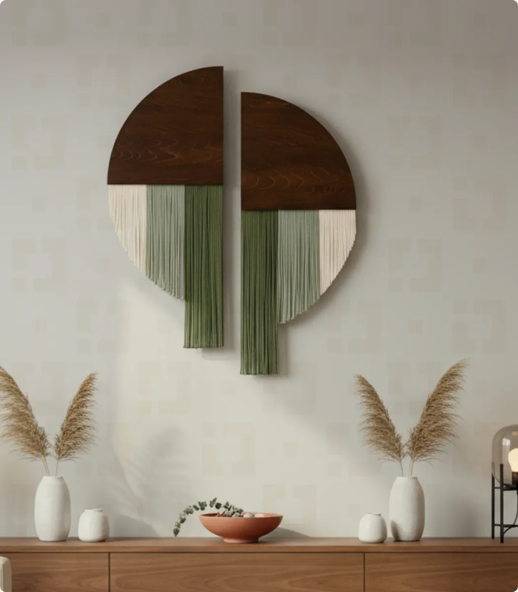 ديكورات حائط مكرمية