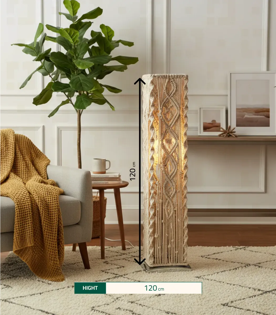 Boho Makrami Floor Lamp-04-IBTFl_Bo_Ma_007N