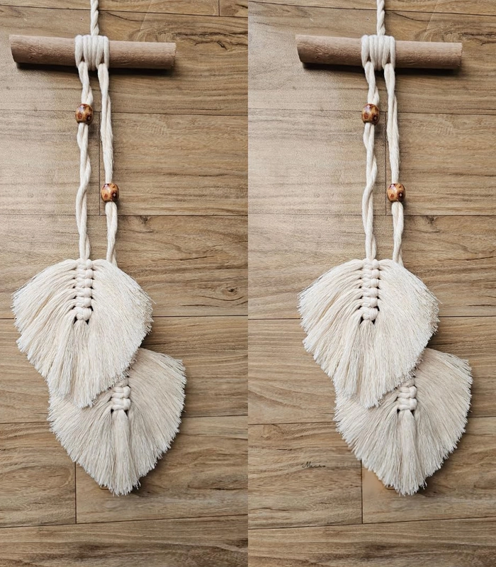 2 قطع من أوراق شجر مكرمية