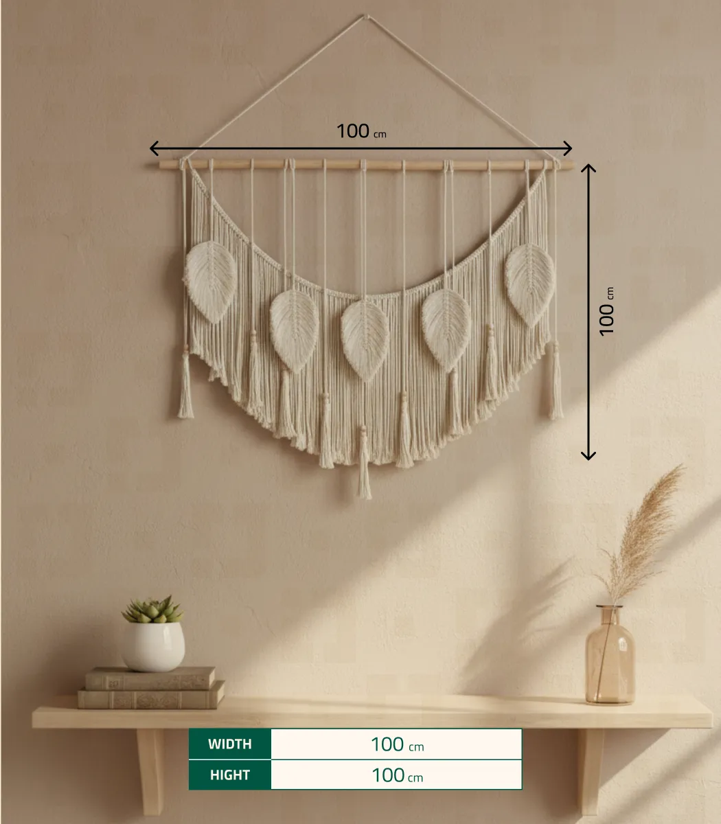 Leaf Macrame Tapestry-04-IBT100100BSMMW000015