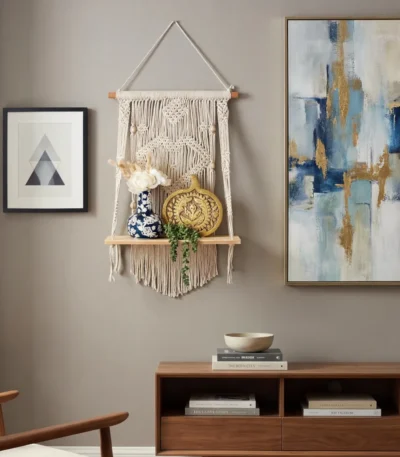 Macrame shelf