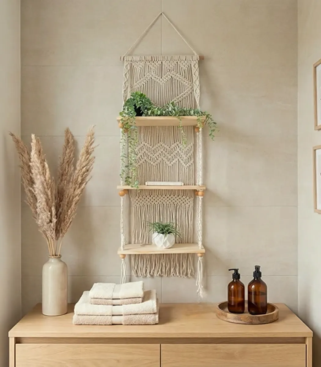 Macrame shelf