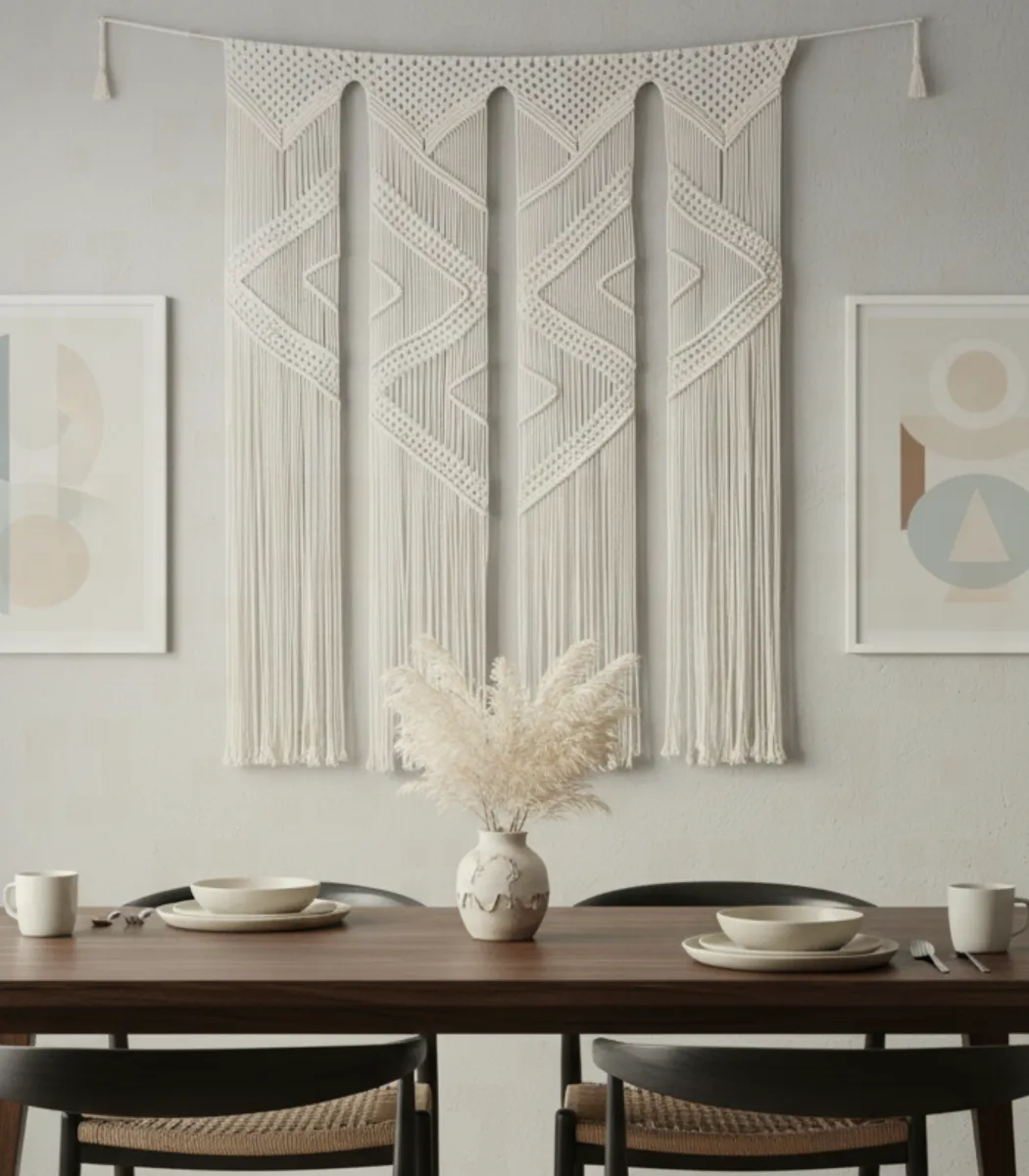 مكرمية معلقة علي الحائط