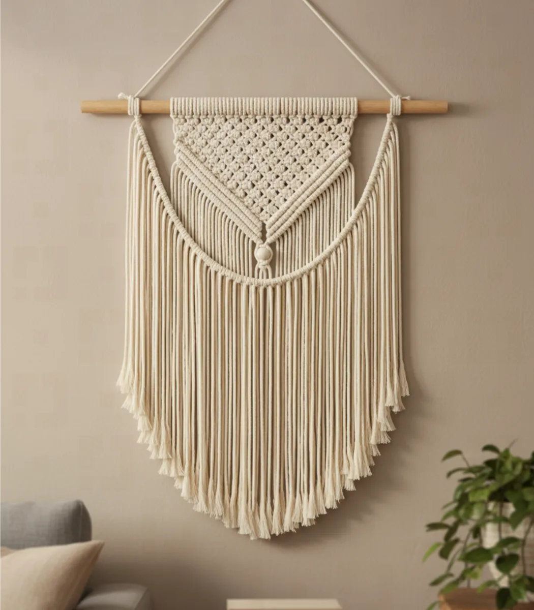 مكرمية معلقة علي الحائط