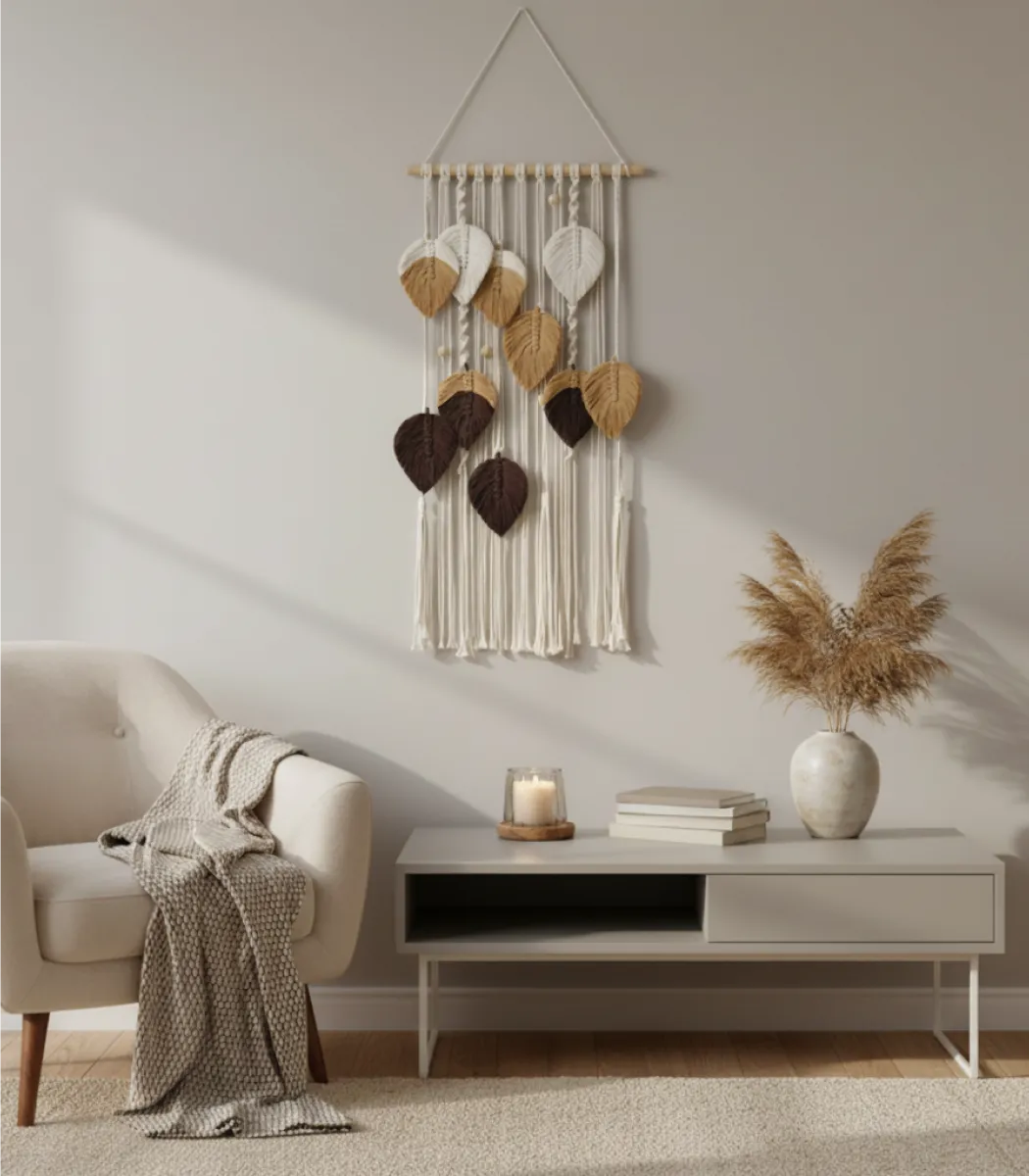 Macrame wall hanging Leaves-02-IBT4080MSMMW000041