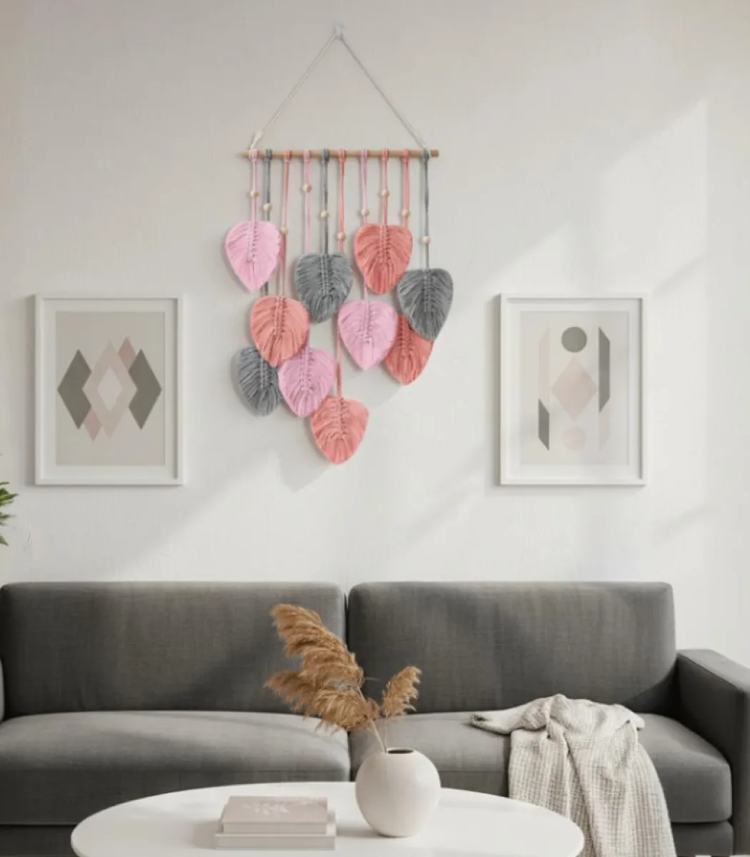 Macrame wall hanging Leaves-02-IBT4090MSMMW000071