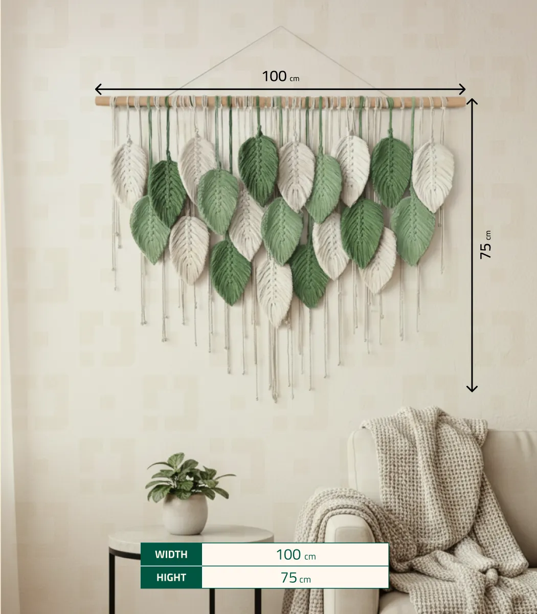 Macrame wall hanging Leaves-03-IBT75100MSMMW000046