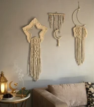 Macrame Moon and Star 3 Pcs-01-IBTK10050MHWDH000117