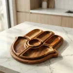 Palm-Sized Wooden Snack Plate