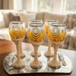 6-piece bamboo glass set with tray