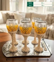 6-piece bamboo glass set with tray-03-IBTA3018MA6000009