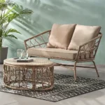 Outdoor sofa for 2 people and a table