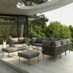 Outdoor corner sofa for 10 people and a table