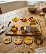 Decoupage Serving Tray with costers - Image 2