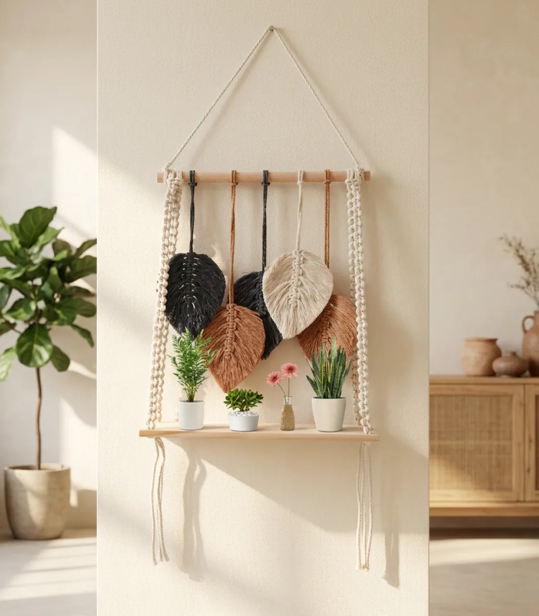 Macrame Shelf-01-IBTAMSHM50X40298 Macrame Shelf - Image 1