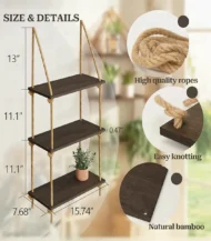 Macrame Shelf 3 levels - Image 4