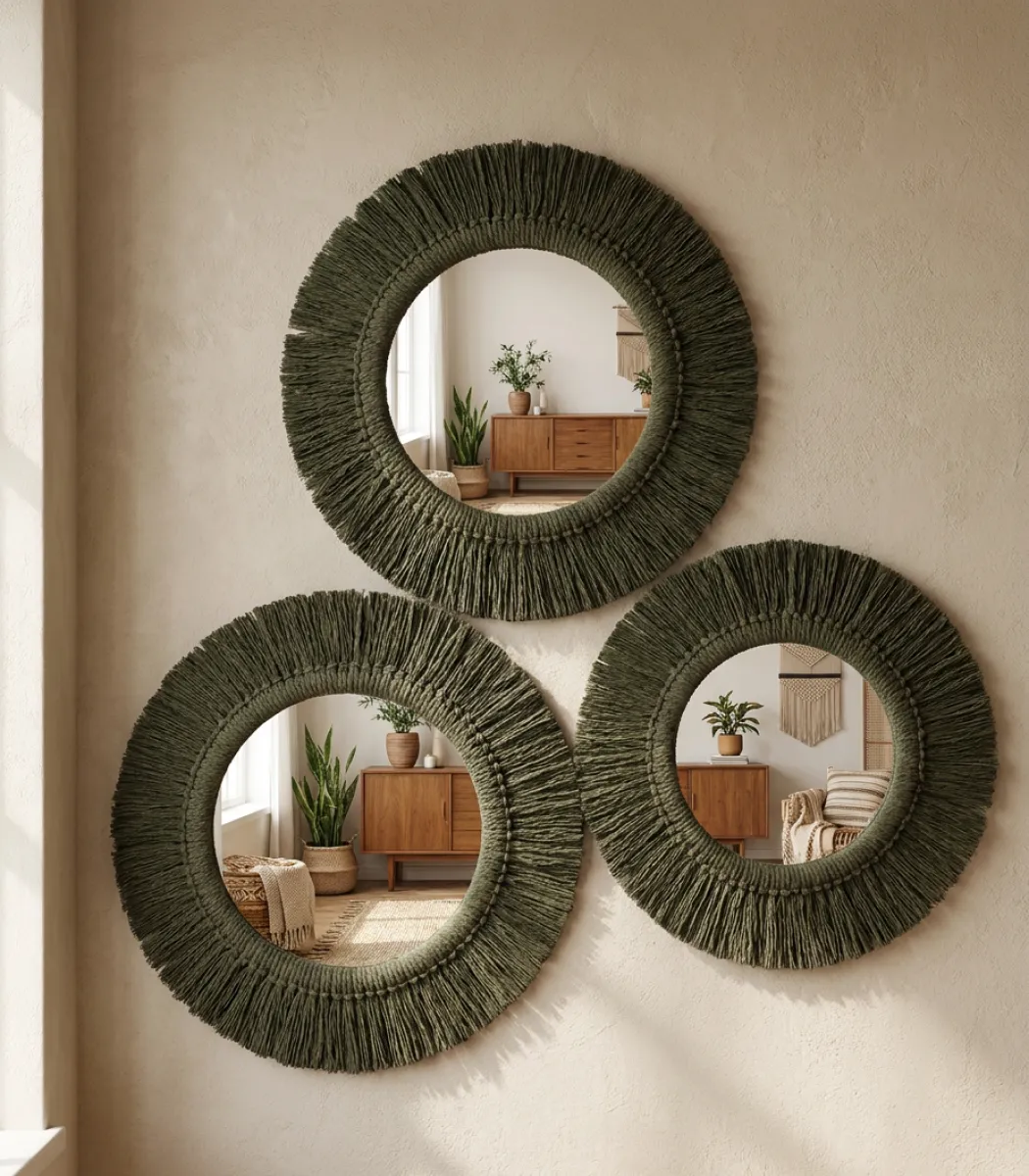 macrame mirror-01-IBTAMMR3G239 3 Macrame Mirror - Image 1